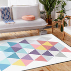 Moderne woonkamer tapijt in wit geometrisch driehoek patroon Tapijt Polyester antislip wasbaar tapijt