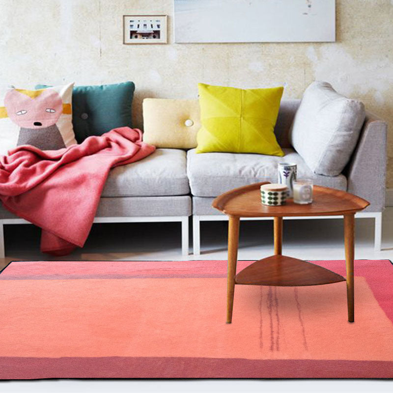 Rood en gele slaapkamer tapijt Modern abstract schilderpatroon vloerkleed Polyester wasbaar vlekbestendig tapijt