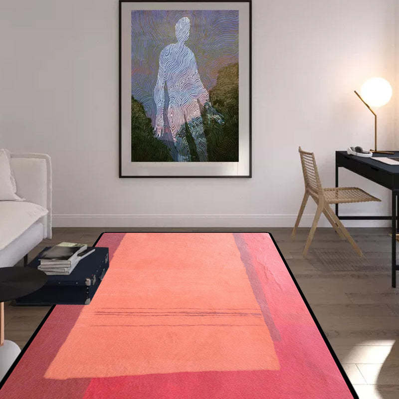 Rood en gele slaapkamer tapijt Modern abstract schilderpatroon vloerkleed Polyester wasbaar vlekbestendig tapijt