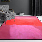 Rood en gele slaapkamer tapijt Modern abstract schilderpatroon vloerkleed Polyester wasbaar vlekbestendig tapijt