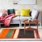 Rood en gele slaapkamer tapijt Modern abstract schilderpatroon vloerkleed Polyester wasbaar vlekbestendig tapijt