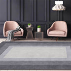 Stijlvol geweven houtnerf ontwerp tapijt Grijs Modern tapijt Polyester Wasbaar Antislip achterkant Tapijt voor Slaapkamer
