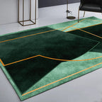 Groen Slaapkamer Tapijt Moderne Kleurblok Geometrische Lijnpatroon Tapijt Polyester Vuilbestendig Tapijt