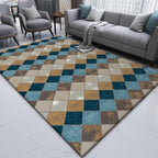 Kleurrtapijt voor de Slaapkamer Modern Geometrisch Diamantpatroon Vloerkleed Polyester Vlekbestendig Vloerkleed