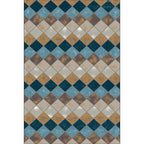 Kleurrtapijt voor de Slaapkamer Modern Geometrisch Diamantpatroon Vloerkleed Polyester Vlekbestendig Vloerkleed