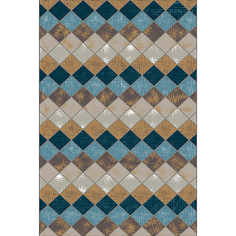 Kleurrtapijt voor de Slaapkamer Modern Geometrisch Diamantpatroon Vloerkleed Polyester Vlekbestendig Vloerkleed