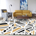 Minimalistische moderne rug in grijze geometrische onregelmatige vorm patroonrug polyester antislip achterkant rug voor woninginrichting