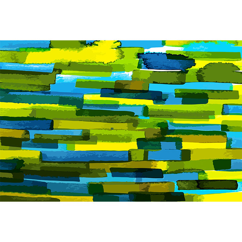 Moderne woonkamer tapijt in groene abstracte print polyester antislip rug voor het gebied