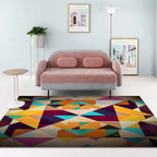 Moderne woonkamer tapijt Kleurful geometrische diamand print tapijt Polyester antislip wasbaar tapijt