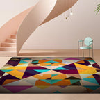Moderne woonkamer tapijt Kleurful geometrische diamand print tapijt Polyester antislip wasbaar tapijt