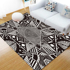 Noordse Moderne Vloerkleed met Zwarte Lijnen Punt Patroon Vloerkleed Polyester Machine Wasbaar Vloerkleed voor Thuisdecoratie