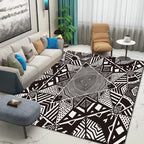 Noordse Moderne Vloerkleed met Zwarte Lijnen Punt Patroon Vloerkleed Polyester Machine Wasbaar Vloerkleed voor Thuisdecoratie
