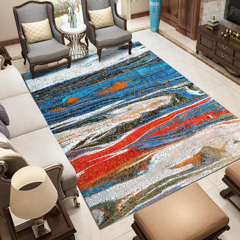 Noordse Moderne Vloerkleed in Grijs en Paars Abstracte Spatpatroon Vloerkleed Polyester Wasbaar Vloerkleed voor Thuisdecoratie