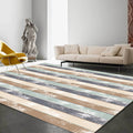 Eenvoudig modern tapijt in groen en geel gestreept patroon tapijt polyester vlekbestendig tapijt voor woningdecoratie