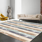 Eenvoudig modern tapijt in groen en geel gestreept patroon tapijt polyester vlekbestendig tapijt voor woningdecoratie