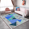 Moderne woonkamer tapijt in grijs kleurblok driehoek print tapijt polyester machine wasbaar tapijt
