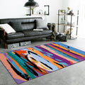 Paarse Slaapkamer Tapijt Moderne Abstracte Verfpatroon Vloerkleed Polyester Antislip Vlekbestendig Tapijt