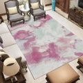 Roze en Grijs Slaapkamer Tapijt Modern Abstract Melkweg Patroon Tapijt Polyester Huisdier Vriendelijk Tapijt