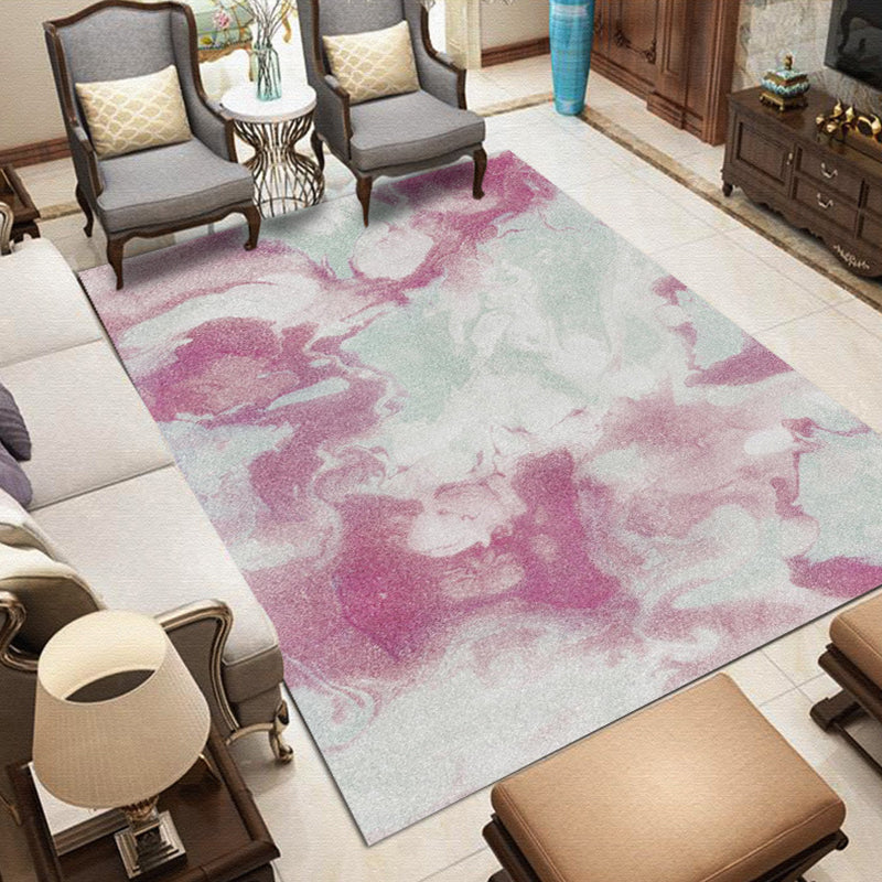 Roze en Grijs Slaapkamer Tapijt Modern Abstract Melkweg Patroon Tapijt Polyester Huisdier Vriendelijk Tapijt