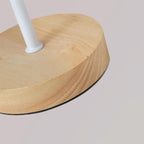 Noordse Vintage Stoffkegel Massief Hout LED Tafel lamp