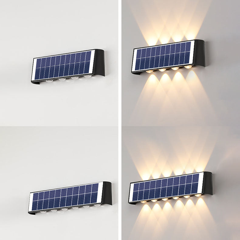 Moderne eenvoud Solar waterdichte rechthoekige ABS PMMA LED wandlamp voor buiten terras