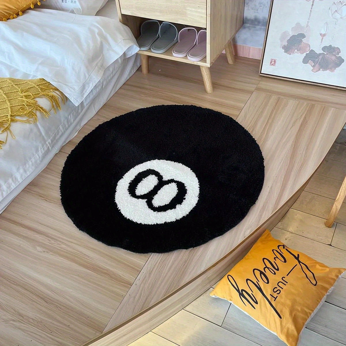 8 Ball Billiard Ronde Vloermat – Antislip Tapijt voor Woonkamer, Badkamer & Decoratie | Verkrijgbaar in Maten