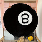 8 Ball Billiard Ronde Vloermat – Antislip Tapijt voor Woonkamer, Badkamer & Decoratie | Verkrijgbaar in Maten