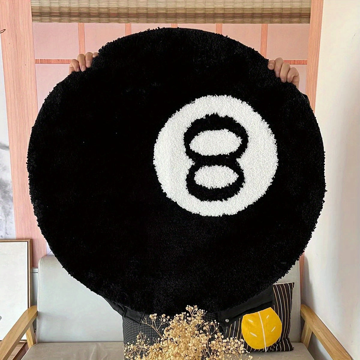 8 Ball Billiard Ronde Vloermat – Antislip Tapijt voor Woonkamer, Badkamer & Decoratie | Verkrijgbaar in Maten