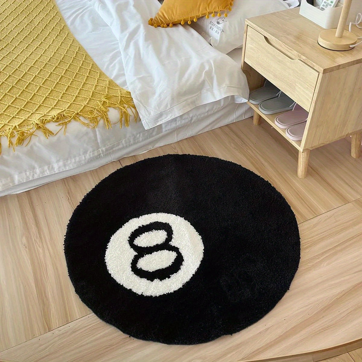 8 Ball Billiard Ronde Vloermat – Antislip Tapijt voor Woonkamer, Badkamer & Decoratie | Verkrijgbaar in Maten