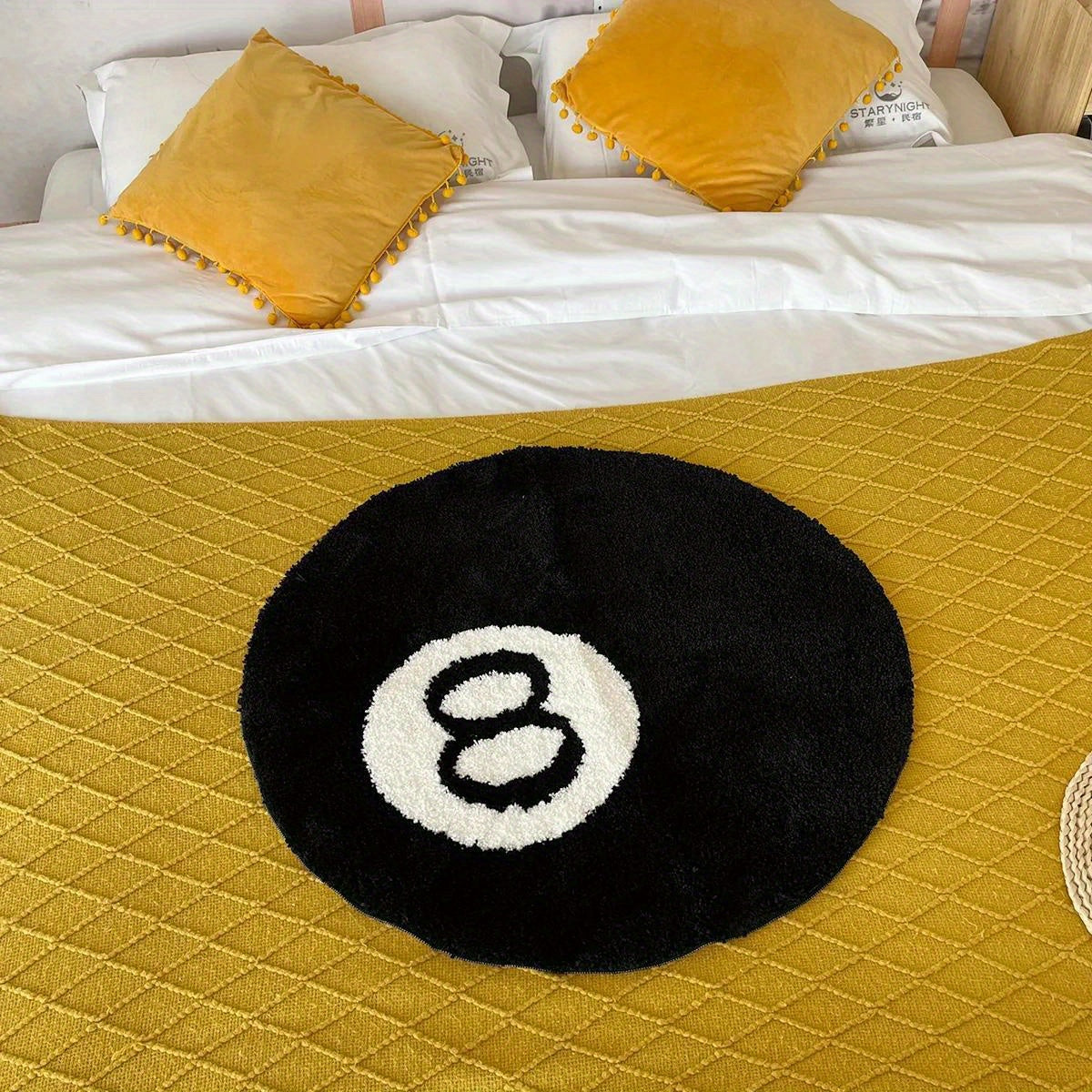 8 Ball Billiard Ronde Vloermat – Antislip Tapijt voor Woonkamer, Badkamer & Decoratie | Verkrijgbaar in Maten