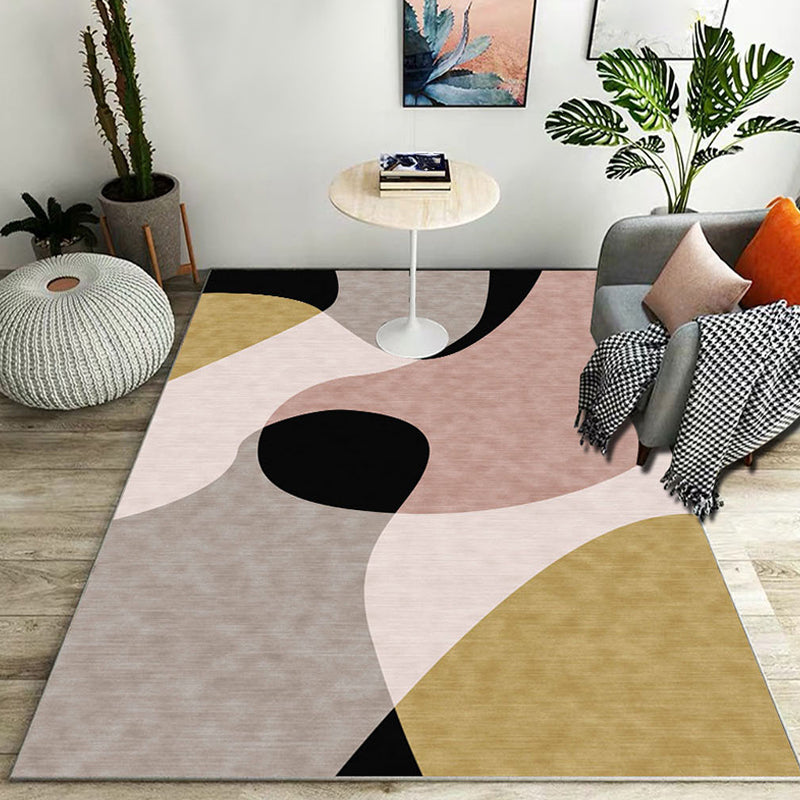 Stijlvol kleurblok geometrisch patroon tapijt polyester modernistisch tapijt huisdiervriendelijk antislip ondergrond tapijt voor de woonkamer