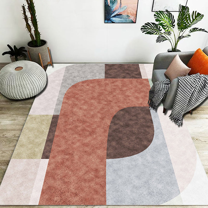 Stijlvol kleurblok geometrisch patroon tapijt polyester modernistisch tapijt huisdiervriendelijk antislip ondergrond tapijt voor de woonkamer