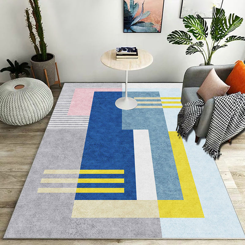 Stijlvol kleurblok geometrisch patroon tapijt polyester modernistisch tapijt huisdiervriendelijk antislip ondergrond tapijt voor de woonkamer
