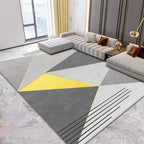 Nieuwe geometrische patroon tapijt geel en grijs modern tapijt polyester wasbaar huisdiervriendelijk antislip tapijt voor de woonkamer