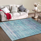 Eenvoudig abstract vloerkleed Blauw Modern vloerkleed Polyester Wasbaar Huisdiervriendelijk Antislip vloerkleed voor de woonkamer
