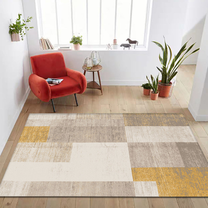 Fancy Abstract Tapijt Bruin Hedendaags Tapijt Polyester Huisdier-vriendelijk Wasbaar Tapijt voor Woonkamer