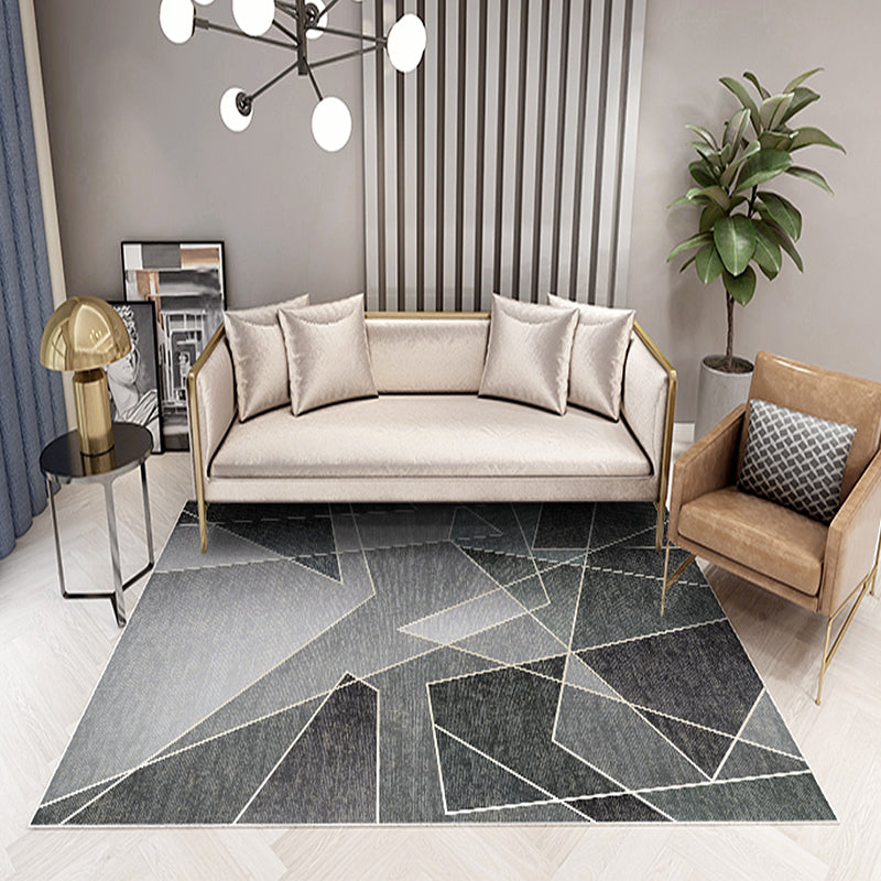 Uniek meerkleurig gestreept tapijt met geometrische print gemaakt van polyester Modern tapijt Huisdier-vriendelijk antislip achterkant Tapijt voor de slaapkamer