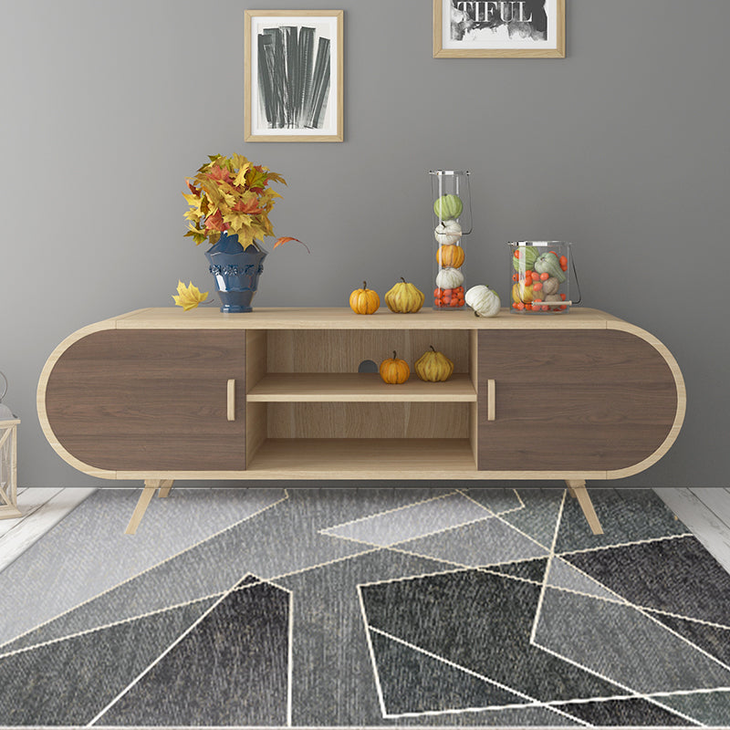 Uniek meerkleurig gestreept tapijt met geometrische print gemaakt van polyester Modern tapijt Huisdier-vriendelijk antislip achterkant Tapijt voor de slaapkamer