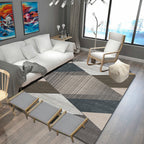 Uniek meerkleurig gestreept tapijt met geometrische print gemaakt van polyester Modern tapijt Huisdier-vriendelijk antislip achterkant Tapijt voor de slaapkamer