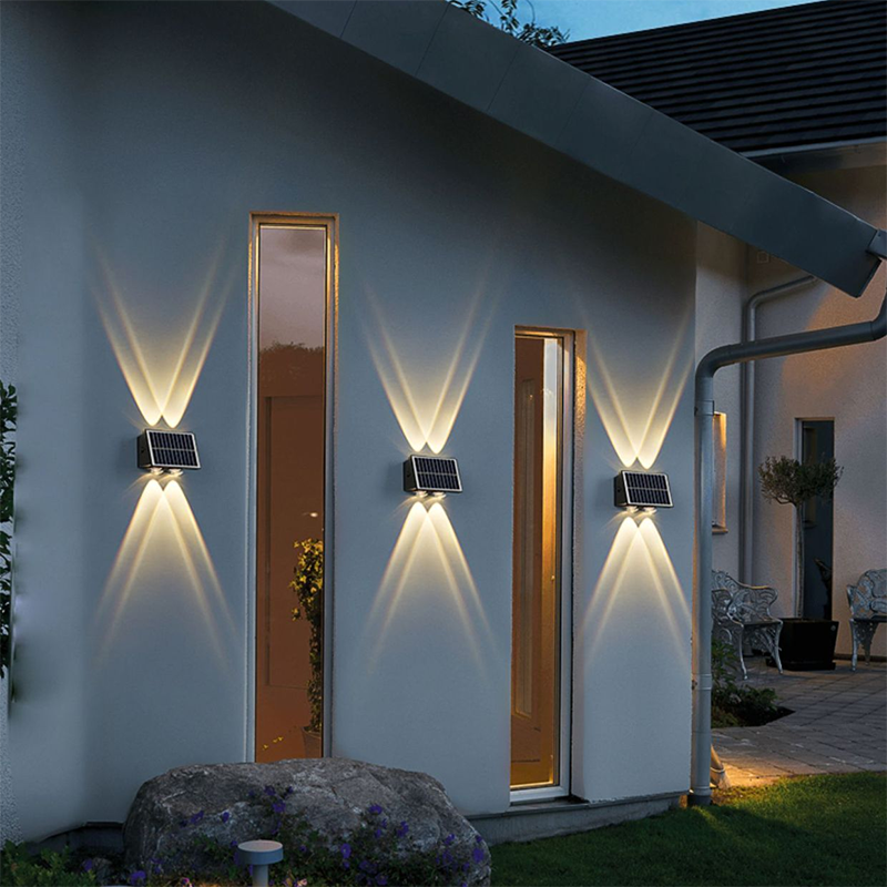 Moderne eenvoud Solar waterdichte rechthoekige ABS PMMA LED wandlamp voor buiten terras