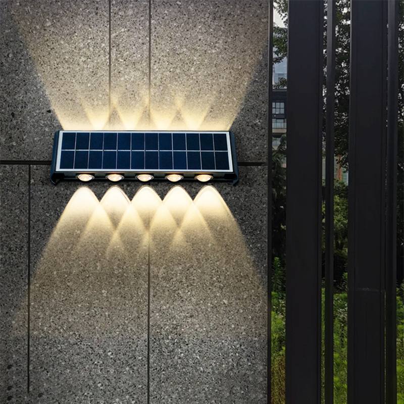 Moderne eenvoud Solar waterdichte rechthoekige ABS PMMA LED wandlamp voor buiten terras