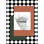 Oranje en Groene Modernisme Tapijt Polyester Figuur en Geometrisch Patroon Tapijt Huisdiervriendelijk Wasbaar Antislip Achterkant Tapijt voor Decoratie