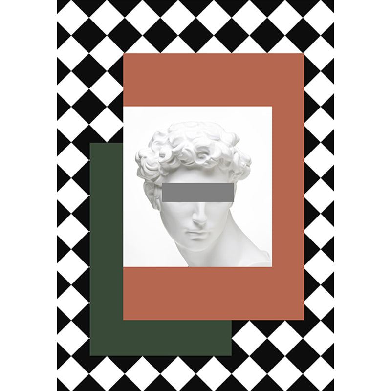 Oranje en Groene Modernisme Tapijt Polyester Figuur en Geometrisch Patroon Tapijt Huisdiervriendelijk Wasbaar Antislip Achterkant Tapijt voor Decoratie