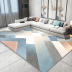 Multicolor eigentijdse tapijt polyester geometrisch patroon tapijt huisdiervriendelijk wasbaar antislip achterkant tapijt voor de woonkamer