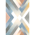 Multicolor eigentijdse tapijt polyester geometrisch patroon tapijt huisdiervriendelijk wasbaar antislip achterkant tapijt voor de woonkamer