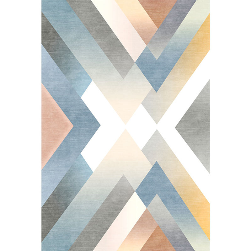 Multicolor eigentijdse tapijt polyester geometrisch patroon tapijt huisdiervriendelijk wasbaar antislip achterkant tapijt voor de woonkamer