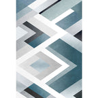 Uniek geometrisch patroon tapijt Blauw en Wit Moderne tapijt Polyester Wasbaar Huisdiervriendelijk Antislip tapijt voor de woonkamer