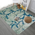 Blauw Modernisme Tapijt Polyester Takpatroon Tapijt Huisdiervriendelijk Machinewasbaar Antislip Achtergrond Tapijt voor Decoratie