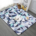 Funky Geometrisch Patroon Tapijt Blauw Modern Tapijt Polyester Wasbaar Huisdiervriendelijk Antislip Tapijt voor de Woonkamer