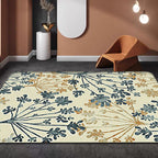 Moderne bladerenpatroon tapijt Groen en Beige Polyester tapijt Wasbaar Huisdier vriendelijk Antislip tapijt voor de woonkamer